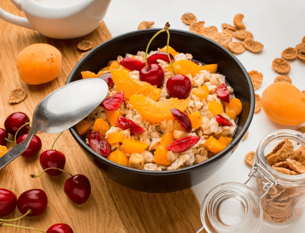 Avena nocturna con frutas y nueces