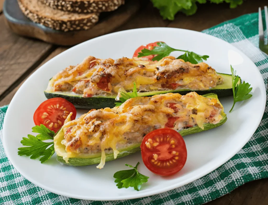 Rollos de calabacín rellenos de queso ricota y espinacas